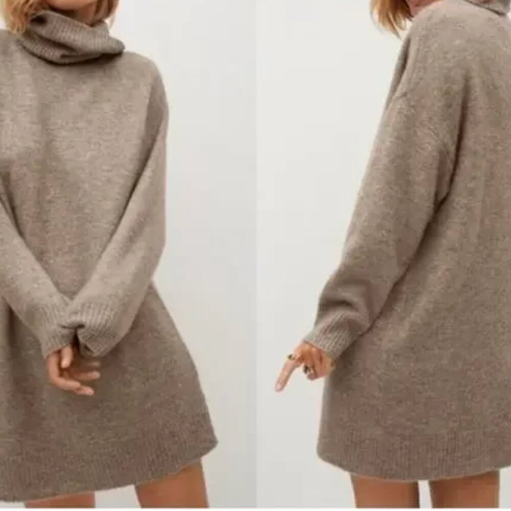 Mango turtleneck sweater dress wool, Size S